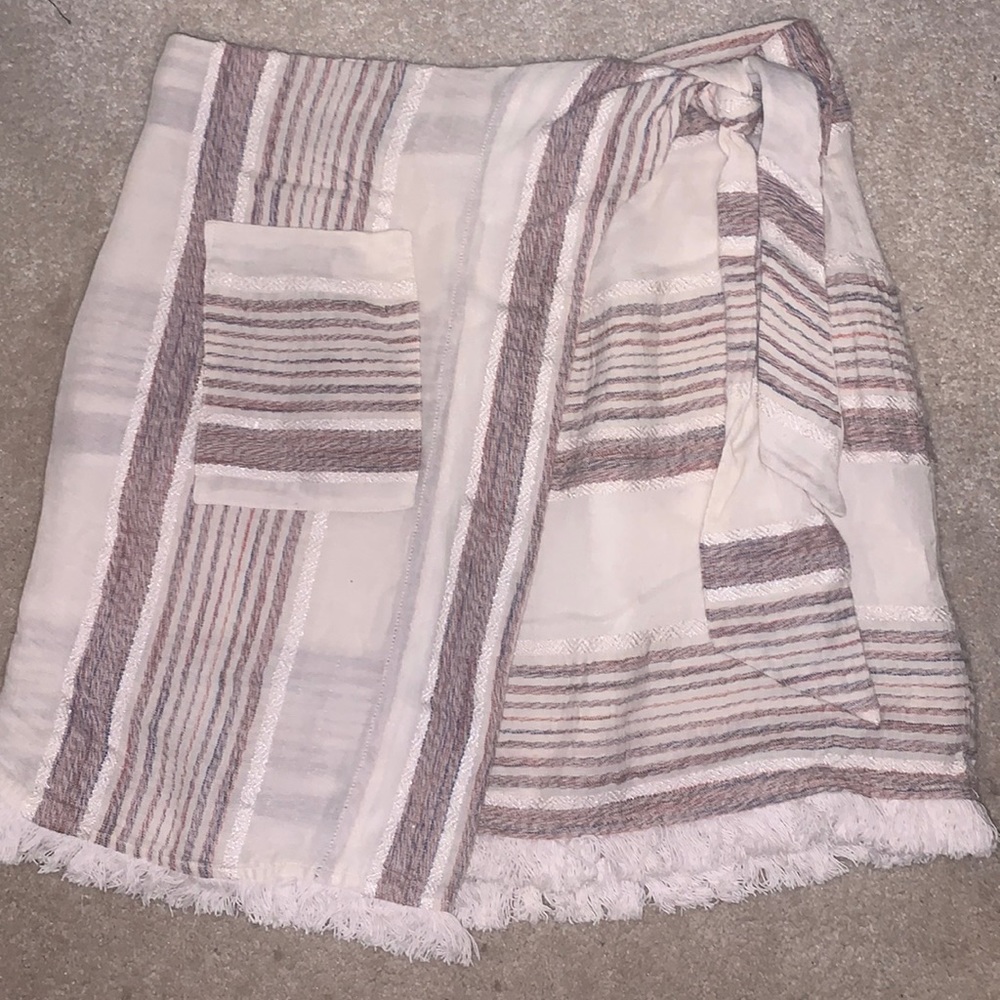 Holding Horses striped asymmetrical wrap skirt